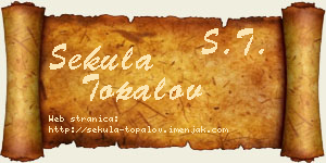 Sekula Topalov vizit kartica